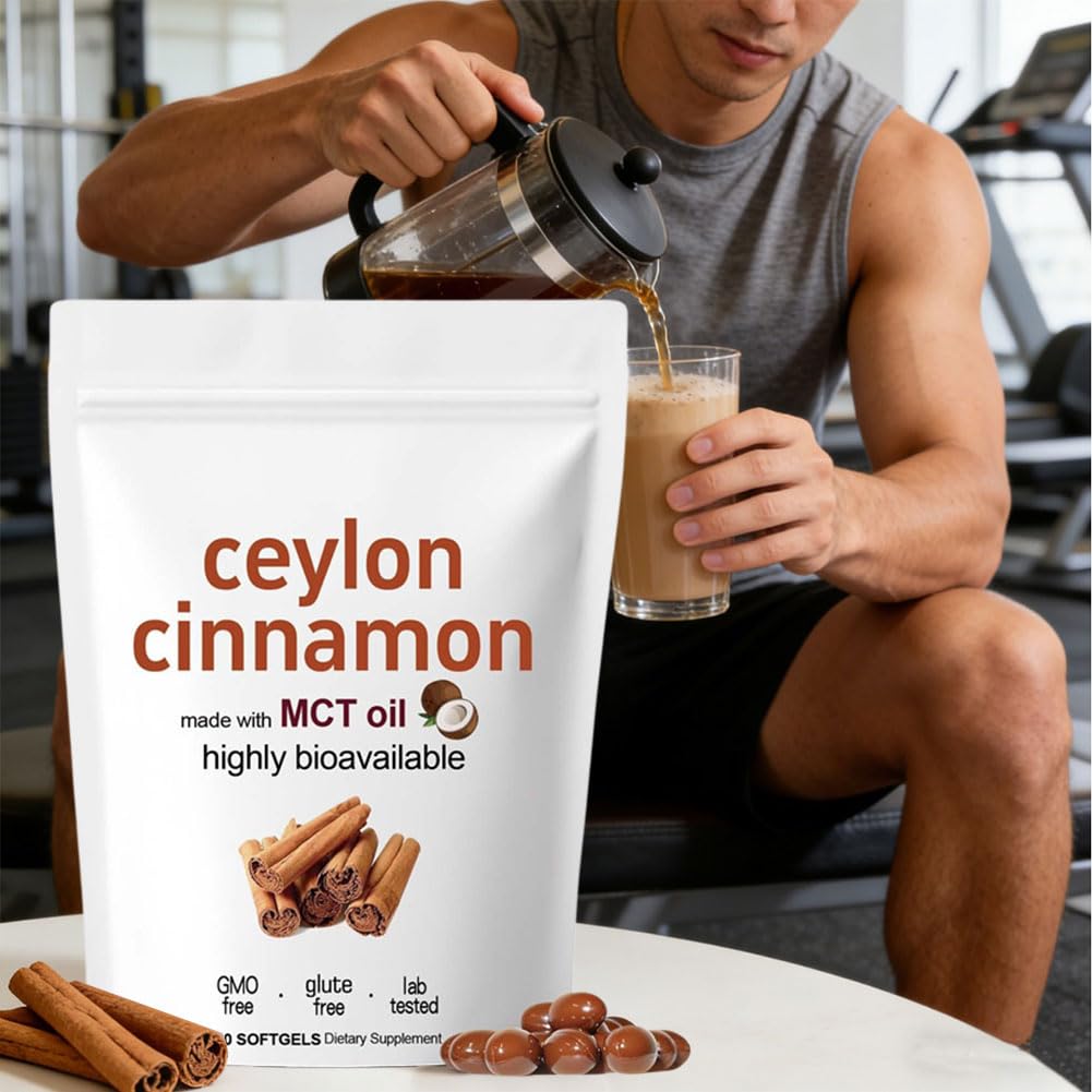 Ceylon Zimtkapseln mit MCT-Öl,Ceylon Zimt Kapseln,Ceylon Zimt Kapseln Hochdosiert,zur täglichen Ergänzung,Vegan