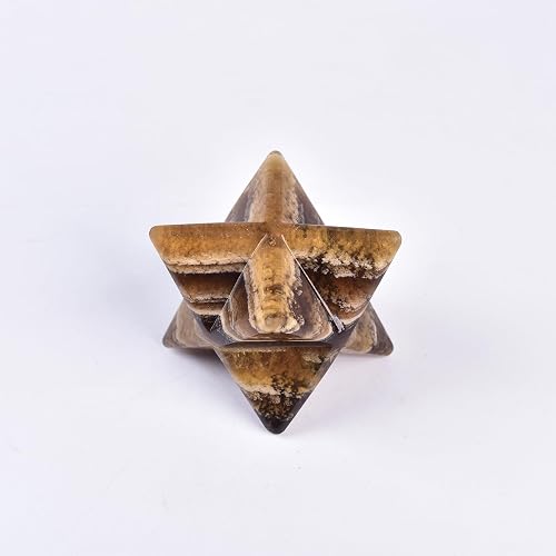 JIC Gem Large Merkaba Healing Crystal Natural Yellow Fluorite Merkaba Crystal Gr