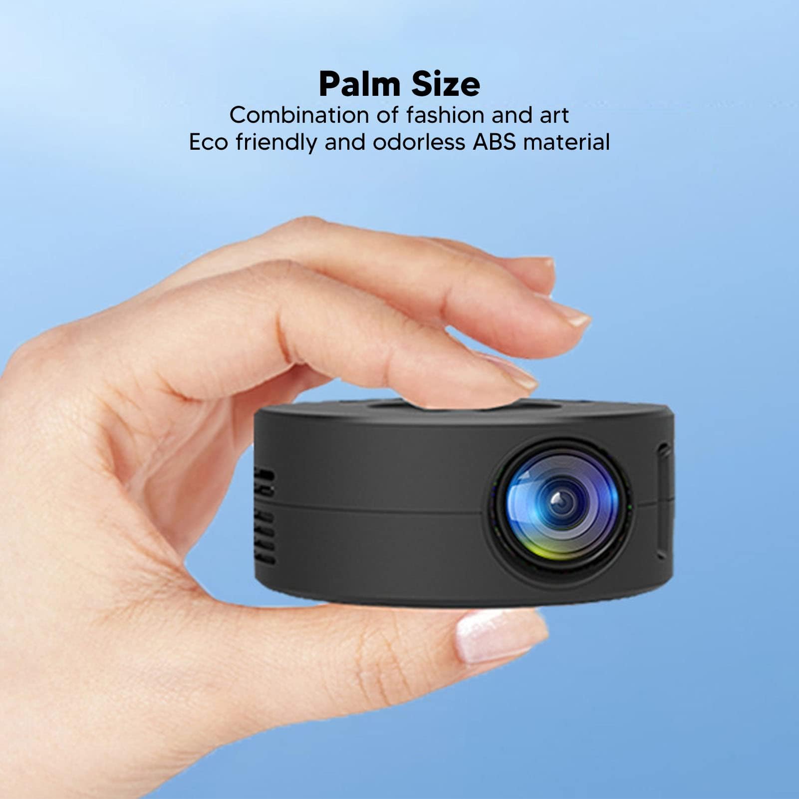 Mini Proiettore, Alimentazione USB Mini Tascabile 1920X1080 Proiettore Portatile per Protezione degli Occhi, Proiettore con Altoparlante Integrato con Controllo Remoto, per Famiglia, Laptop
