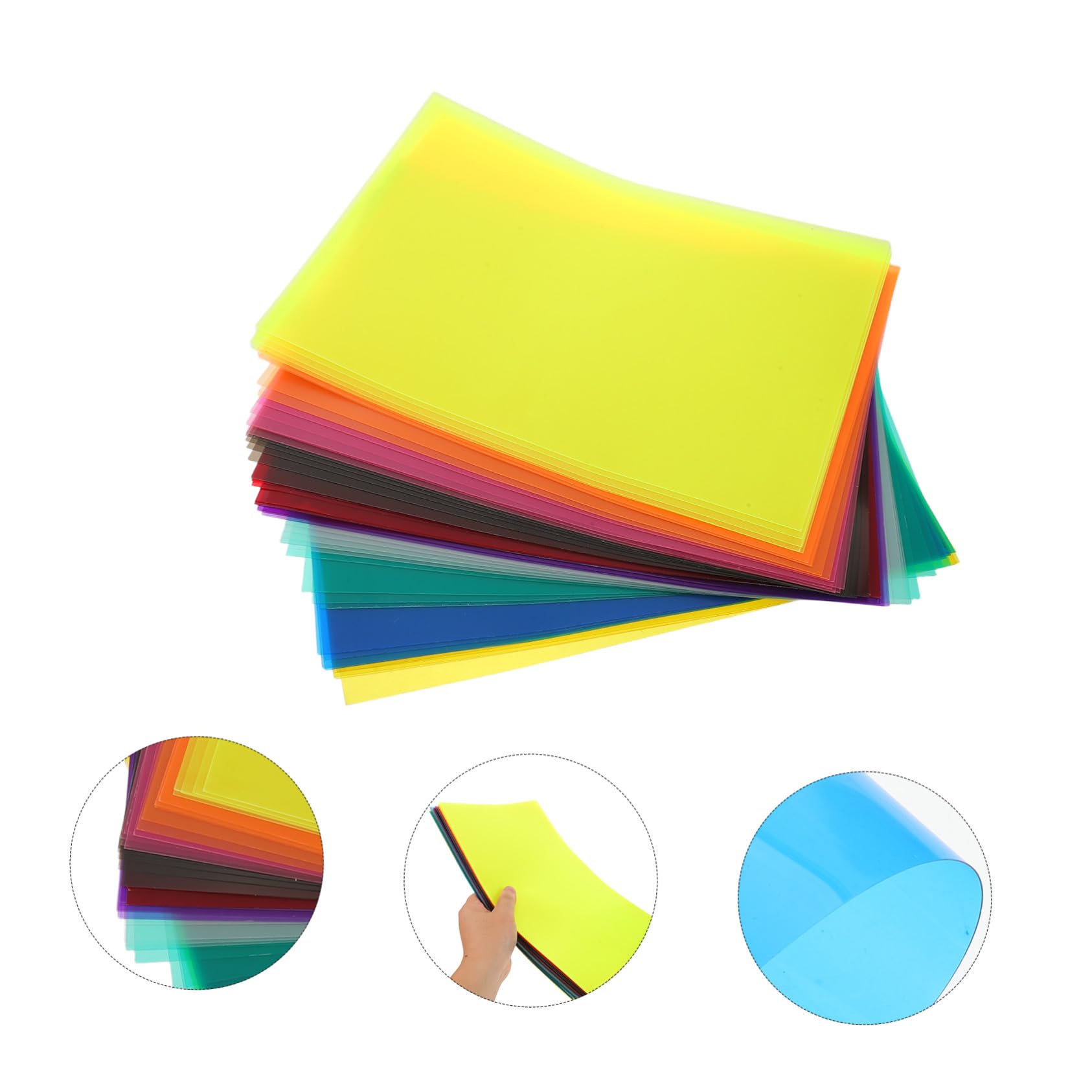 LIFKOME 50 Arkuszy Arkuszy Kolorowego Celofanowego Papieru Przezroczysta Do Rękodzieła Cienka i Elastyczna Do Dekoracji Świetlnych DIY dla Przedszkolaków i Projektów Edukacyjnych