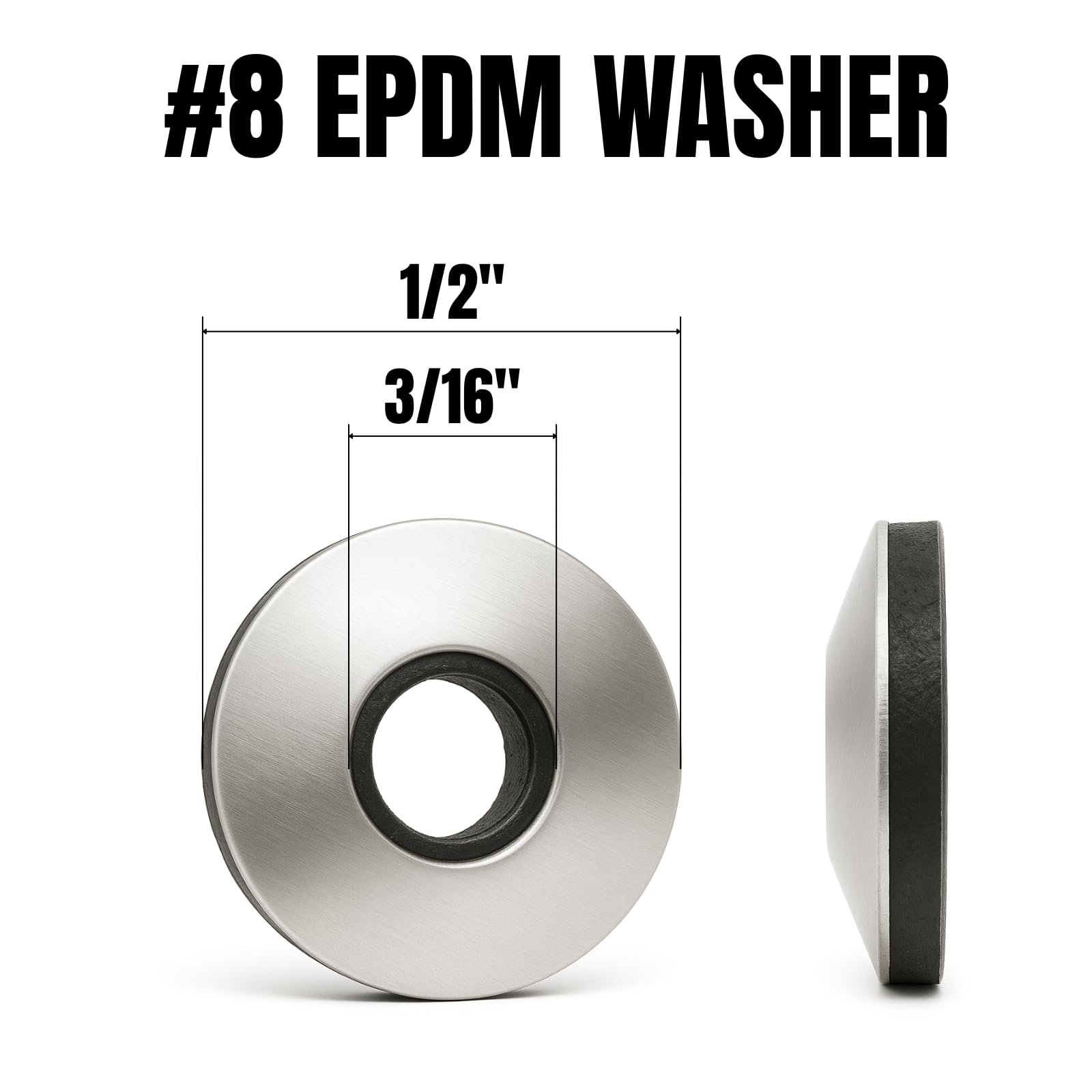 EPDM Washers for #8 Screws - Stainless Steel Backed -2 EPDM Washers for #8 Screws - Stainless Steel Backed -2