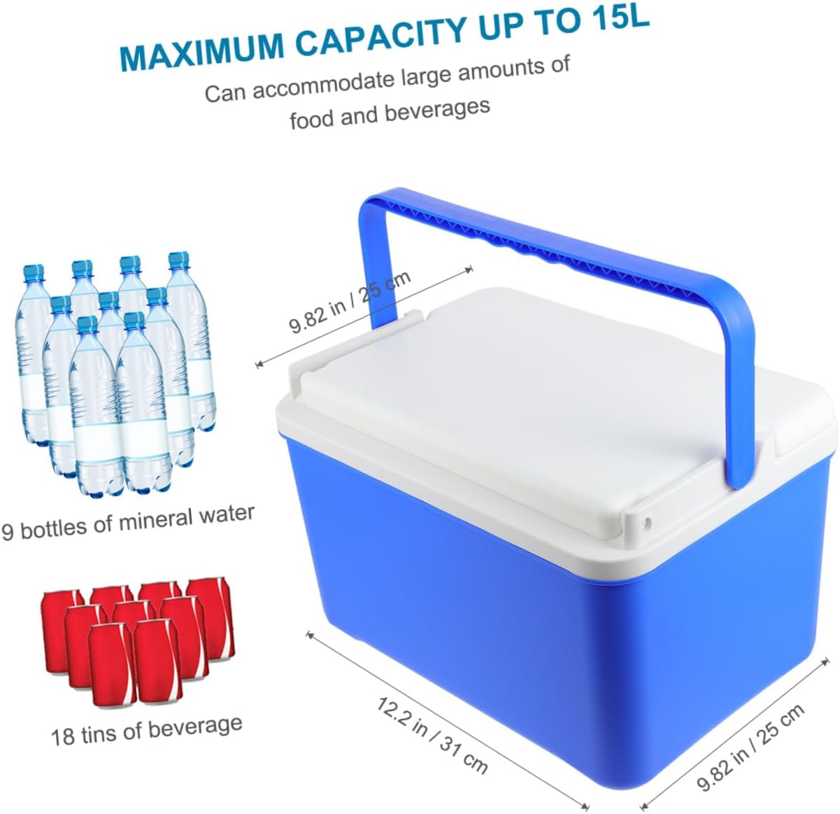 Insulated Picnic Basket Handle Portable Cooler for Outdoor Camping Picnics and Beach Trips Food Storage Container to Keep Items Fresh