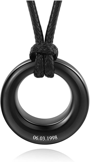 AllerPierce Cremation Urn Necklace for Ashes Stainless Steel Memorial Urns Pendant Necklaces Circle of Life Eternity Ashes Jewelry Keepsake for Men Women