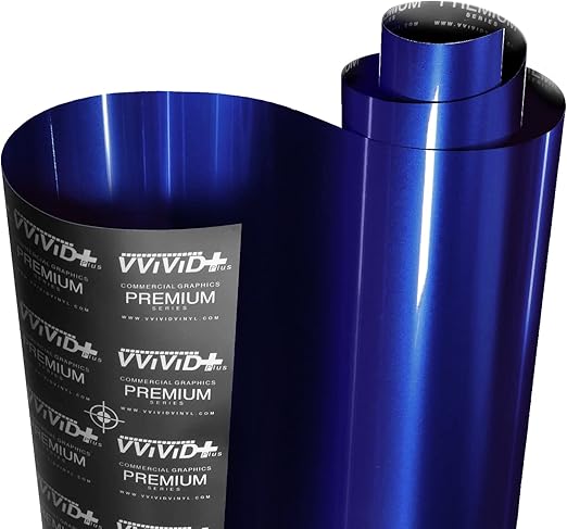 VViViD+ Ultra Gloss Neptune Pearl Blue 10ft x 5ft Vinyl Car Wrap Premium Paint Replacement Film Roll with Nano Air Release, Stretchable Cap Liner, Self Adhesive, Indoor Outdoor