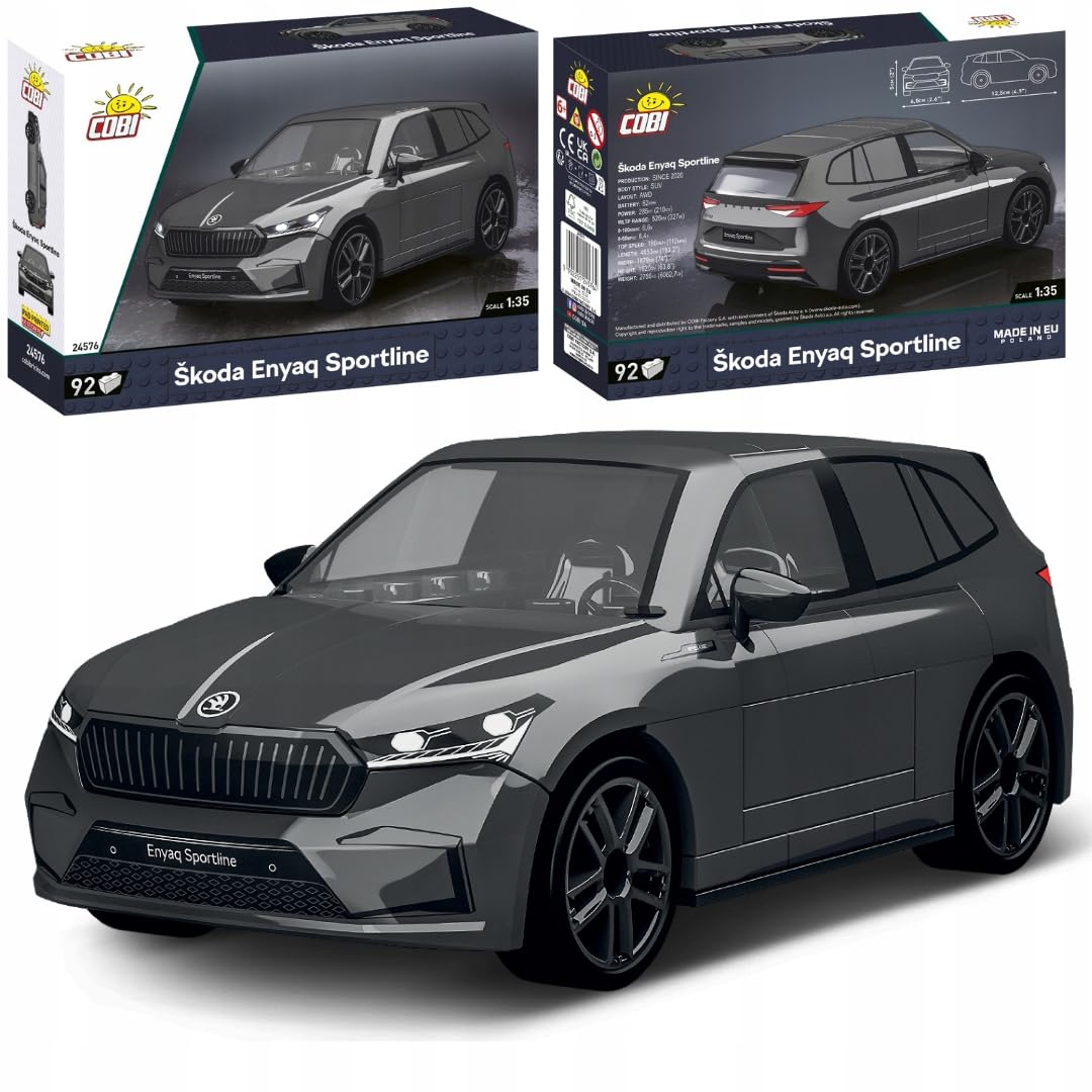 COBI Skoda Enyaq Sportline, 12.5cm x 6.5cm x 5cm, Gray