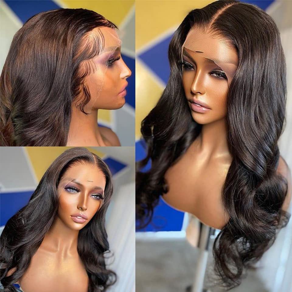 Echthaar-Perücke Lace Front – 12,7 X 12,7 Cm, Vorgeschnitten, Klebefrei, 180 Dichte, Body Wave – Für Schwarze Frauen