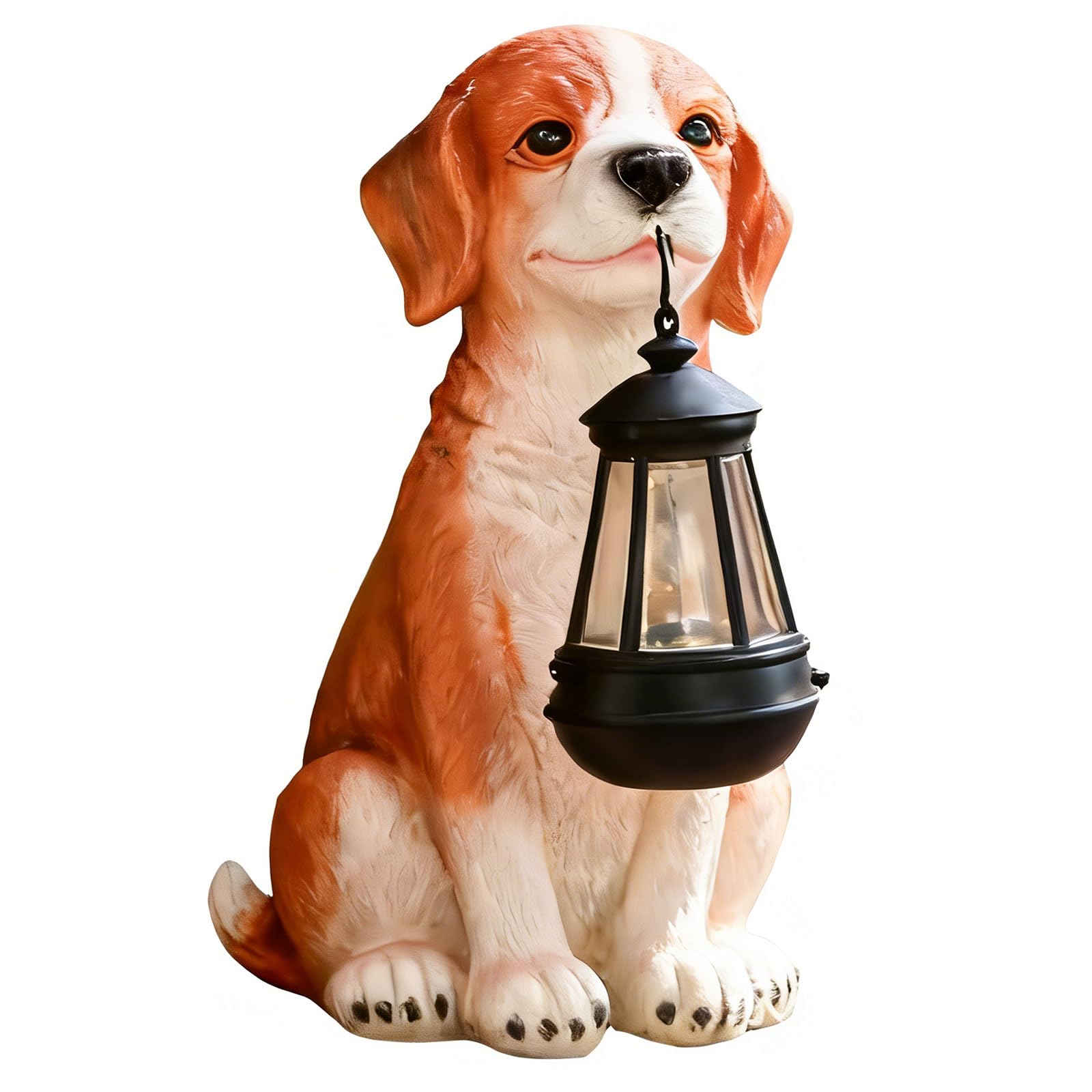 Msioytog Powered Spaniel Figure for Yard Decoration Featuring LED Warm Glow and Water Resistant Construction Warm White LED Animal Statue