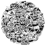 Rejoiety 50pcs Outdoor Adventure Stickers, Hiking Camping Travel Wild Animal Waterproof Black and White Decals Suitable for Water Bottle Laptops Luggage Cars Scrapbooking Phone