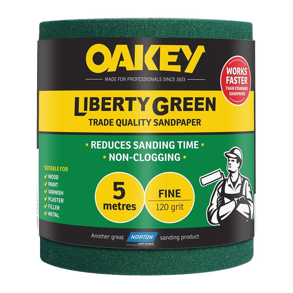 Oakey Green Liberty Sanding Roll 115Mm X 5M Fine 120G
