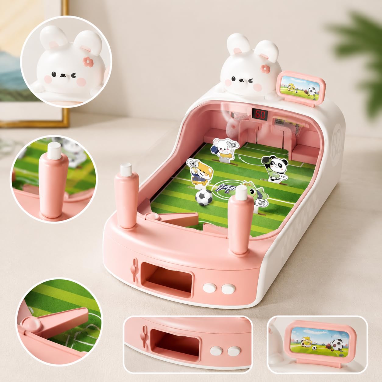 Qianly Mini Tisch Tischfussball Spielzeug für und Erwachsene – Interaktiver Tischfußballautomat für Zuhause