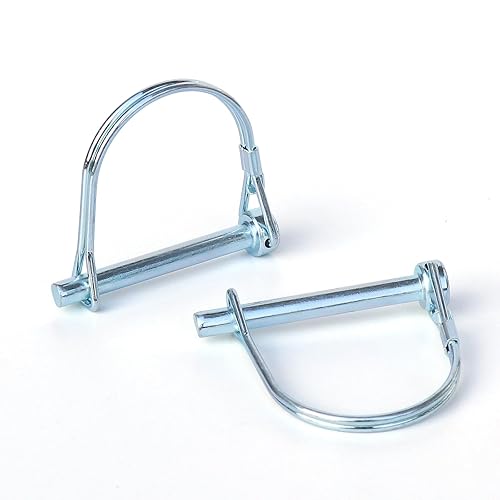 2 pines de acoplador de remolque, pasador de bloqueo de eje de bloqueo de alambre, pasador de acoplador de seguridad de acero al carbono chapado en