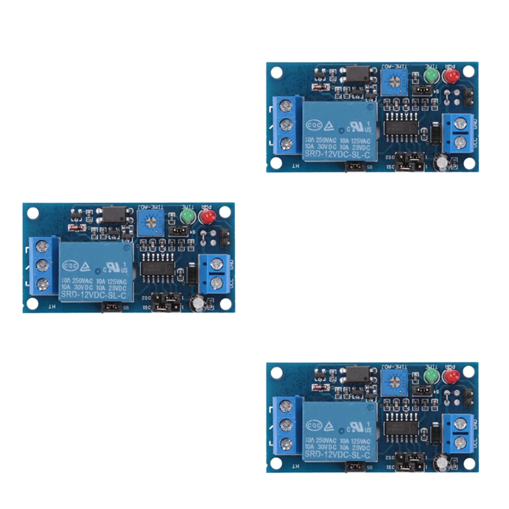 Jnchdghwa 3X 12V DC Delay Relay Delay Turn on/Delay Turn Off Switch Module with Timer