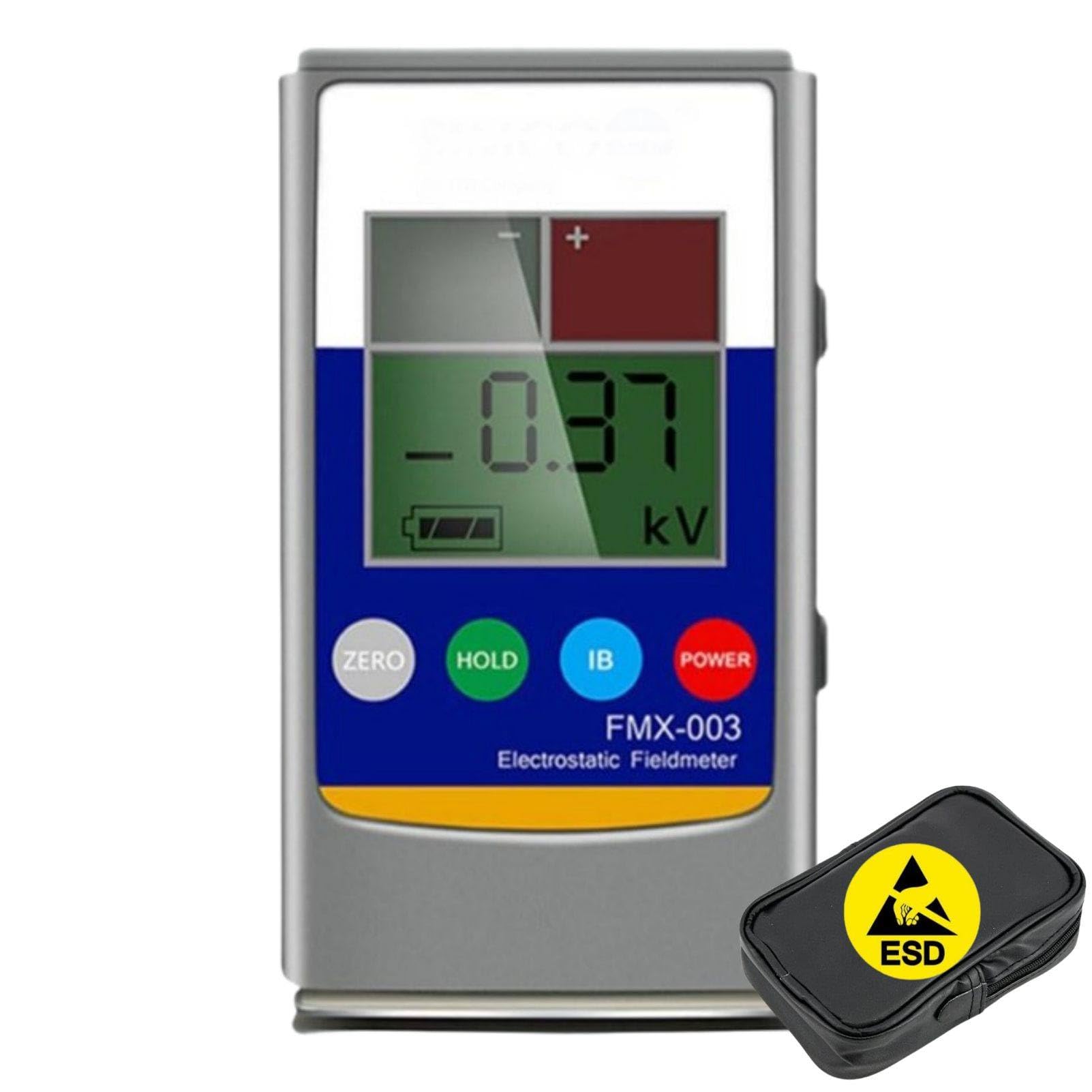 MhWrughts Handheld Electrostatic Field Meter Resistance Tester 0-30kV Dual Function ESD Meter for PCB Manufacturing Inspection 0~20KV