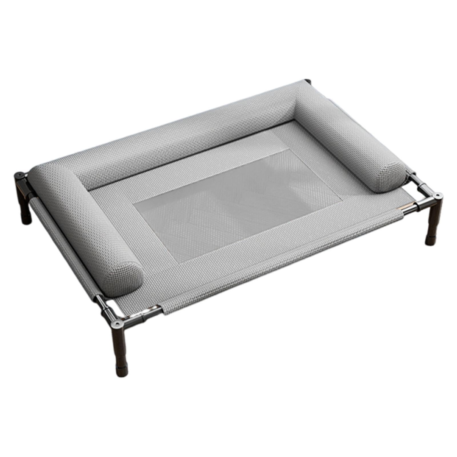 F Fityle Elevated Pet Bed Dog Cat Bed Sturdy Indoor Outdoor Breathable Mesh with Pillow Raised Dog Cot for Kitten Rabbits Cats Puppy, Large