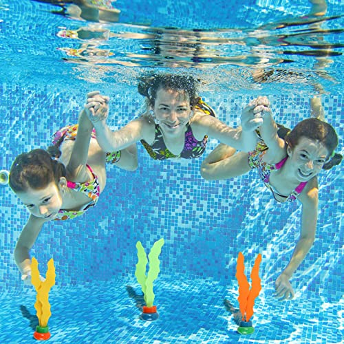 IOPJLK Unterwasser Tauchspielzeug Set 11 Stück, Tauchringe für Kinder ab 4-12, Tauchring Algenspielzeug Torpedo Wasserspielzeug Set, Sommer Poolparty Geschenk für Jungen und Mädchen
