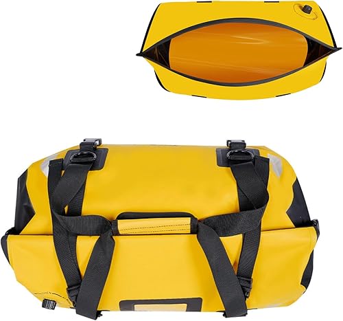 Miniatura 4 de Tacxmotorrad Bolsa seca de PVC de 48L para motocicleta, impermeable, bolsa reflectante con correas y asas, Amarillo, Bolsa de lona impermeable