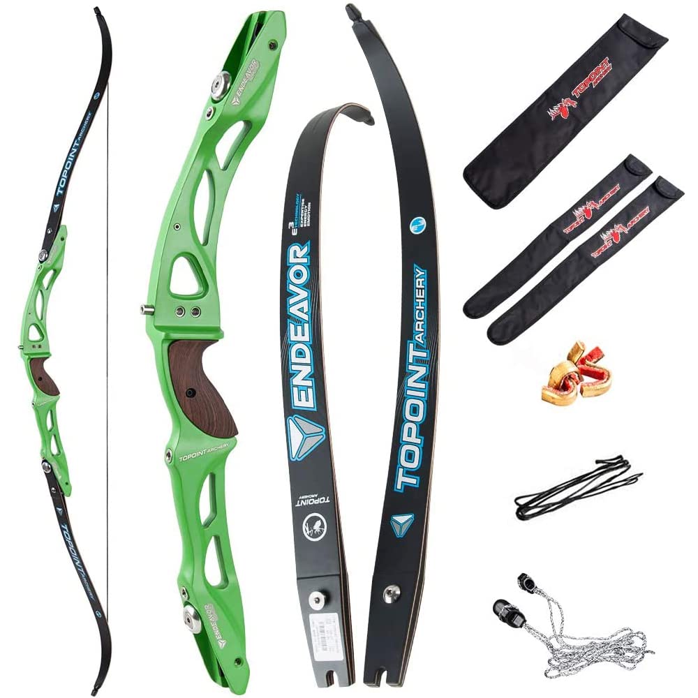 SHARROW 18-44lbs Archery Recurve Bow ILF Bow Riser and Limbs 66/68/70 Inch Aluminum Riser Takedown Recurve Bow for Athletic Competition (70"/20lbs, Green)