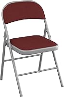 Vista 7 de Juego de 4 sillas plegables de tela azul con asiento acolchado