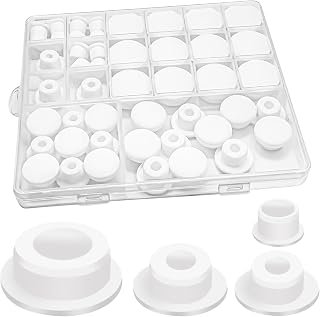 48PCS Bathtub Jet Covers Silicone Hole Plug, Multi-Size Tub Drain Stoppers for Bathtub, Sink – Leak-Proof, Flexible, Fit for 12mm 14mm 16mm 22-23mm Bathtub Hole (4 Sizes, 12 Each)