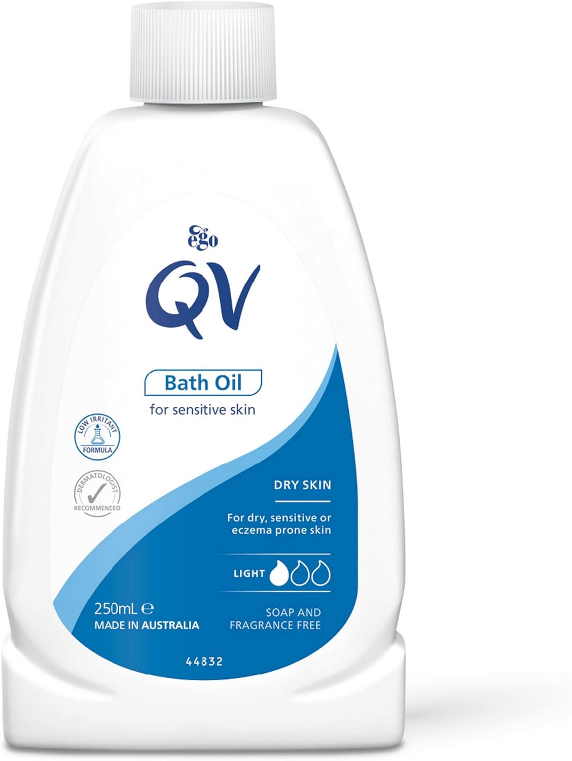 QV Bath Oil 250ml: Fragrance-Free Moisturizing Bath Oil for Dry, Sensitive Skin, Eczema & Infants