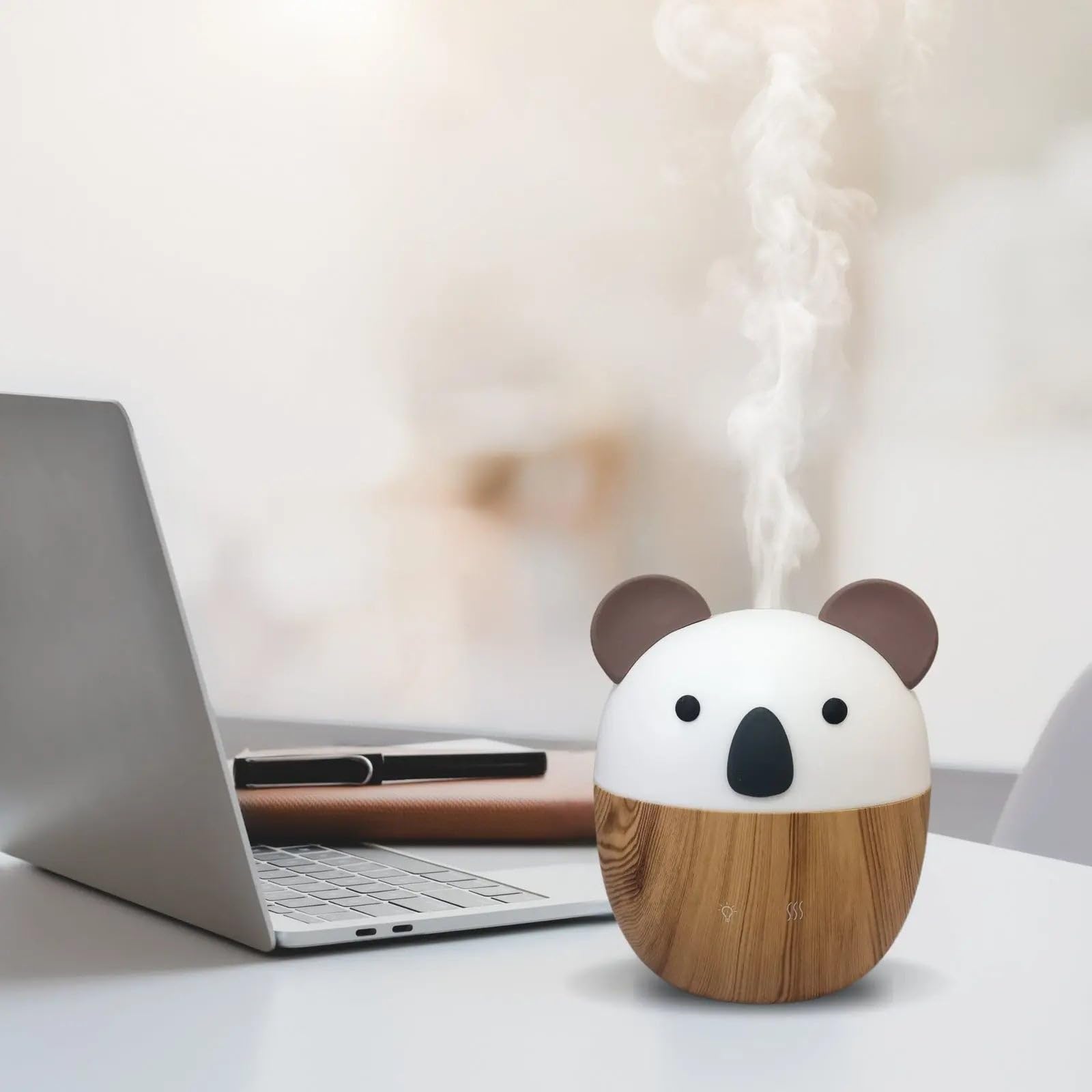 Zen'Aroma Dyfuzor olejków eterycznych Woofie, ultradźwiękowy dyfuzor do aromaterapii na zimno, elektryczny USB, 2 tryby dyfuzji, automatyczne wyłączanie, oświetlenie LED, cichy i kompaktowy