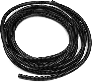 3/8 Inch Black PVC Wire Loom / Harness Sleeve – For Motorcycle, Automotive – 8 Inch Length