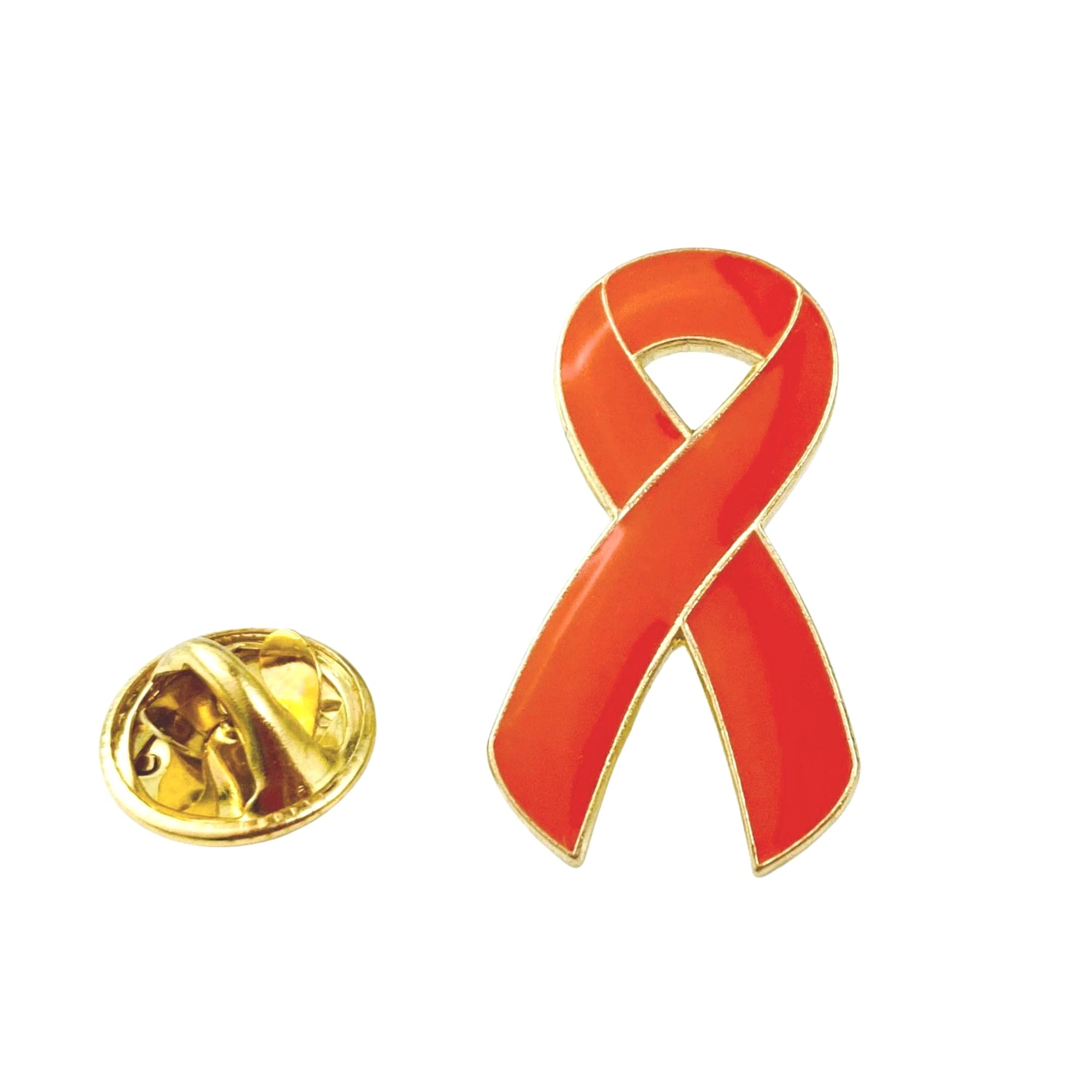 HandmadeOrange Awareness Ribbon Pin Badge for Multiple Sclerosis and Leukaemia (1 Pin)