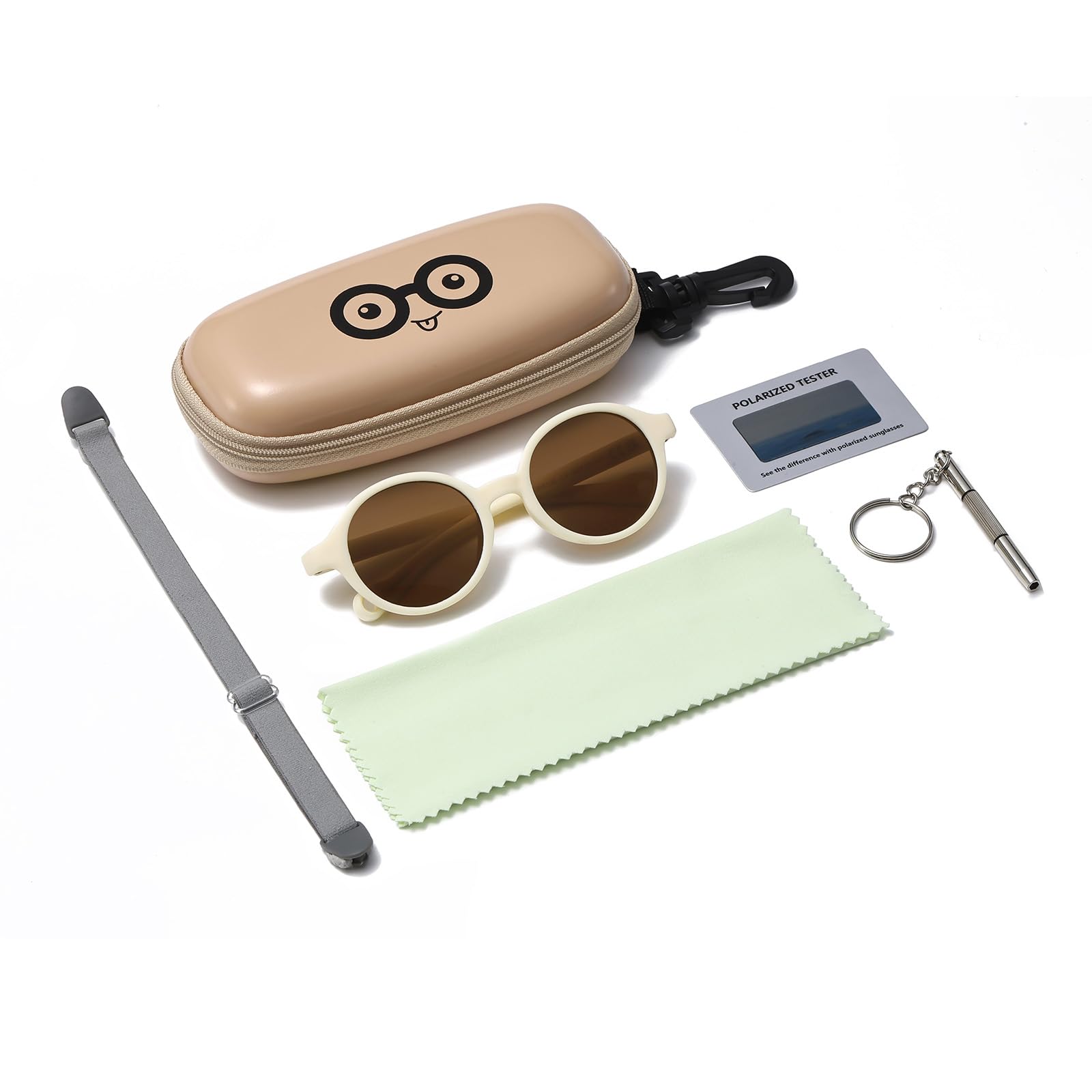 Gafas de sol para bebé de 0 a 36 meses, polarizadas para niños, protección UV400 con correa ajustable para niñas y niños pequeños