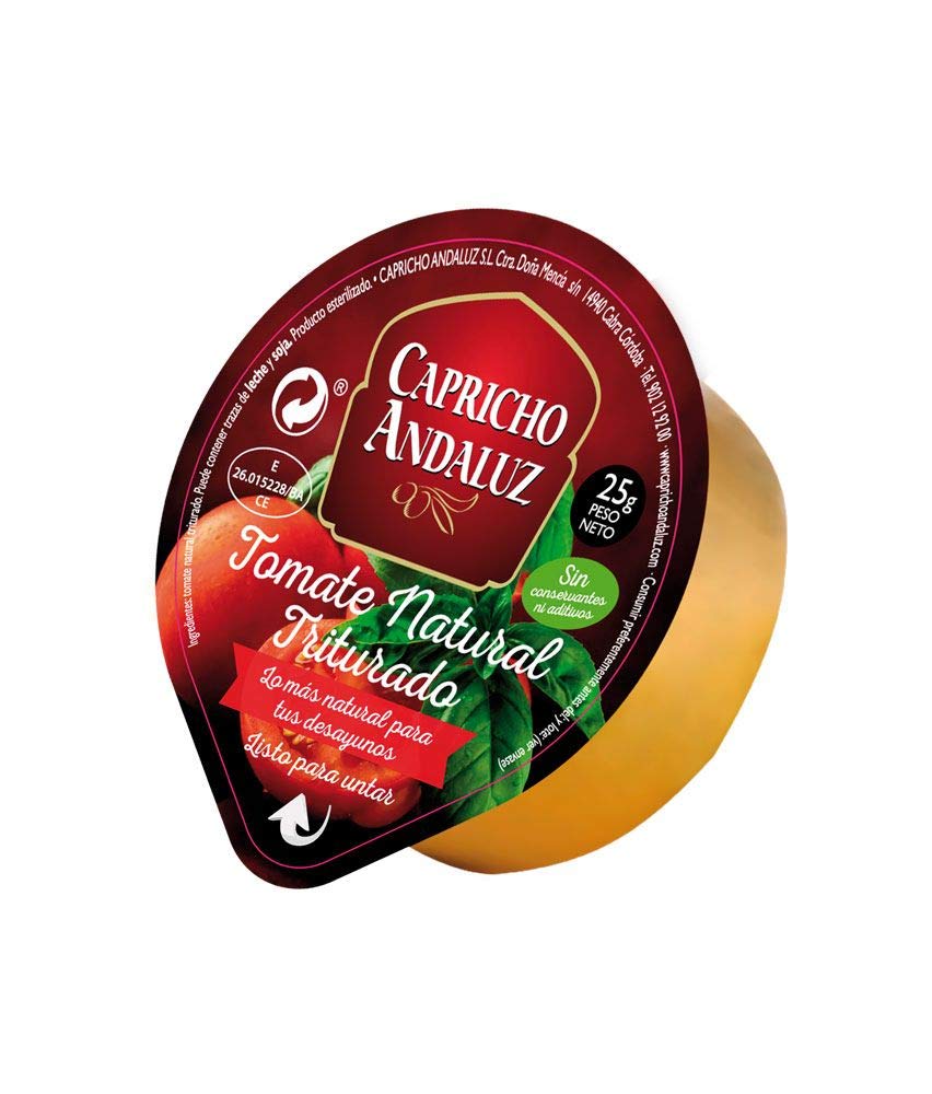 TOMATE NATURAL TRITURADO CAPRICHO ANDALUZ MONODOSIS 28 GR (ESTUCHE DE 160 UNIDADES)