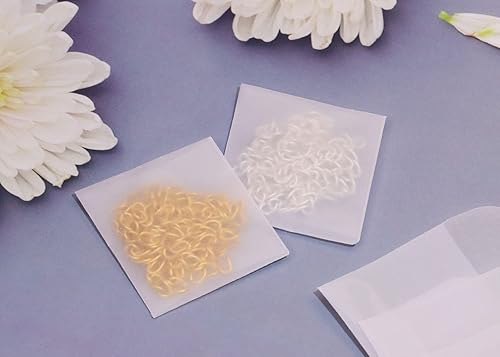 Miniatura 4 de ONLYKXY 60 bolsas de papel translúcido blanco para sobres, mini bolsas de papel de mantequilla, bolsa pequeña de regalo para joyería, anillo,