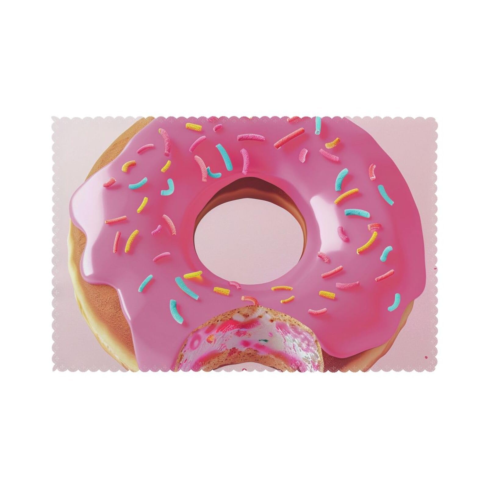 Donut Printed Placemat Heat Resistant Place Mats Set of 6 PCS Washable Kitchen Table Mats, 12x18 Inch
