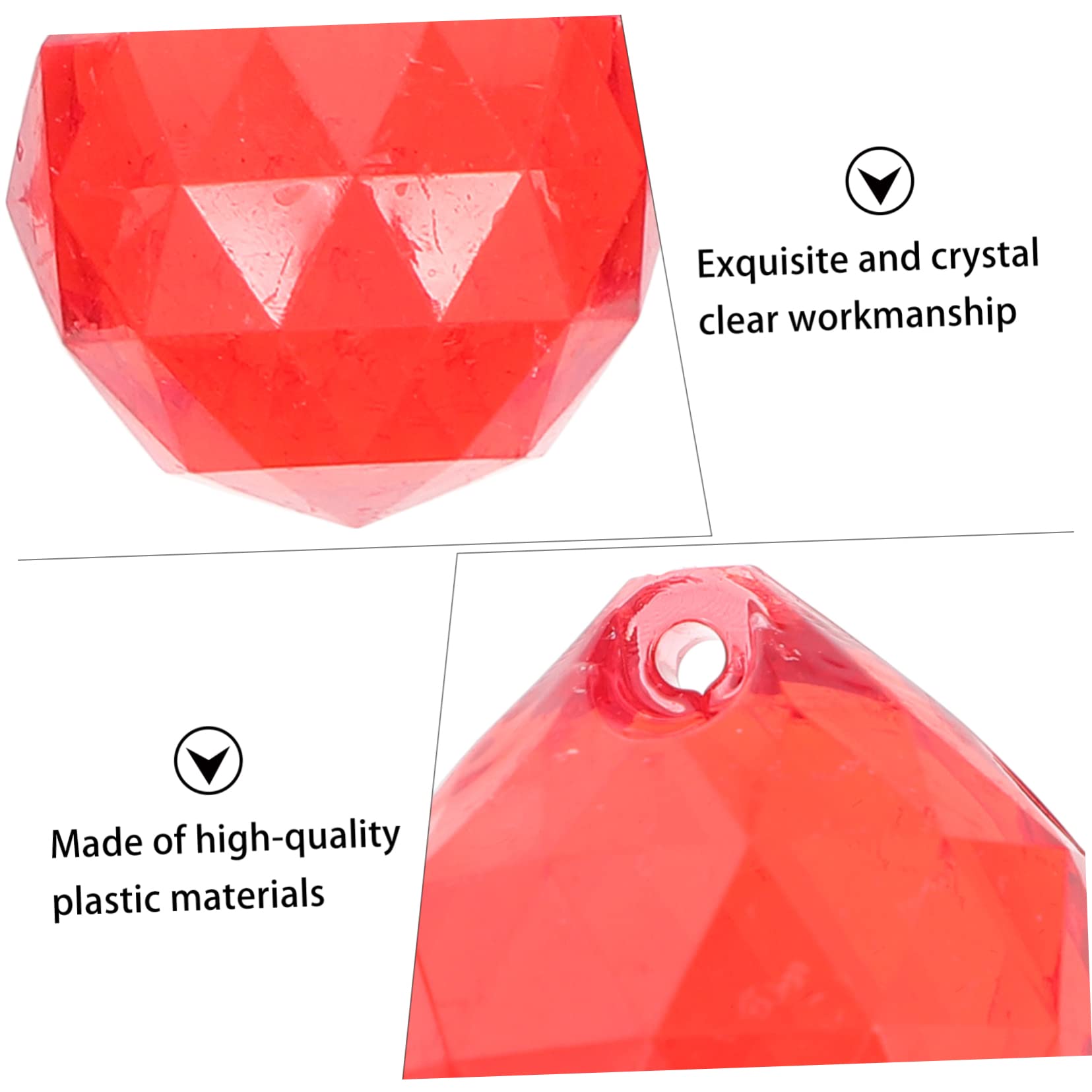 NUOBESTY 2 Sätze roter Kristallanhänger Dekorativ goldene Tischdekorationen klar für weihnachtsbaumdeko tannenbaum dekoration Hochzeitsperlen Anhänger Perlendekor für die Hochzeit Plastik