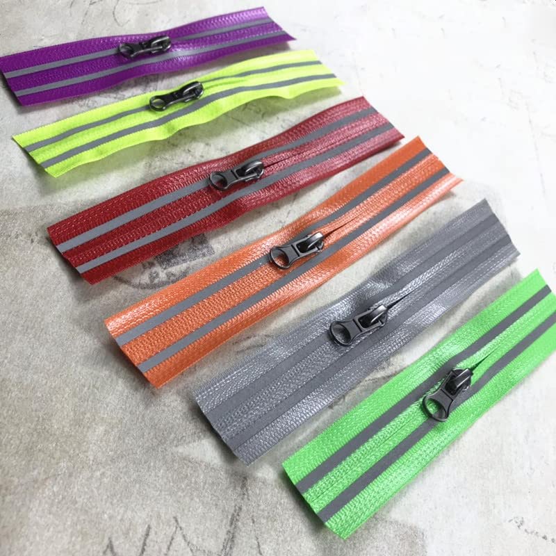 10 pezzi 18 cm 25 cm striscia colorata cerniera riflettente per portafoglio borsa giacca cucito fai da te 3# nylon impermeabile cerniera rossa,25 cm