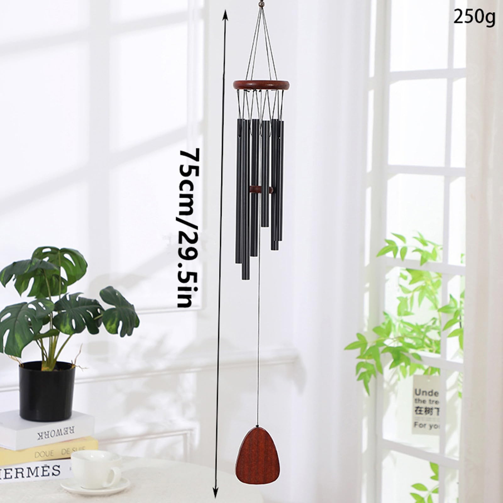 Lucky Wind Chimes, Vintage Metal Hanging Wind Bell Outdoor Good Luck Hanging Charm with Coin for Garden Home Patio Yard (Vintage) - Image 3