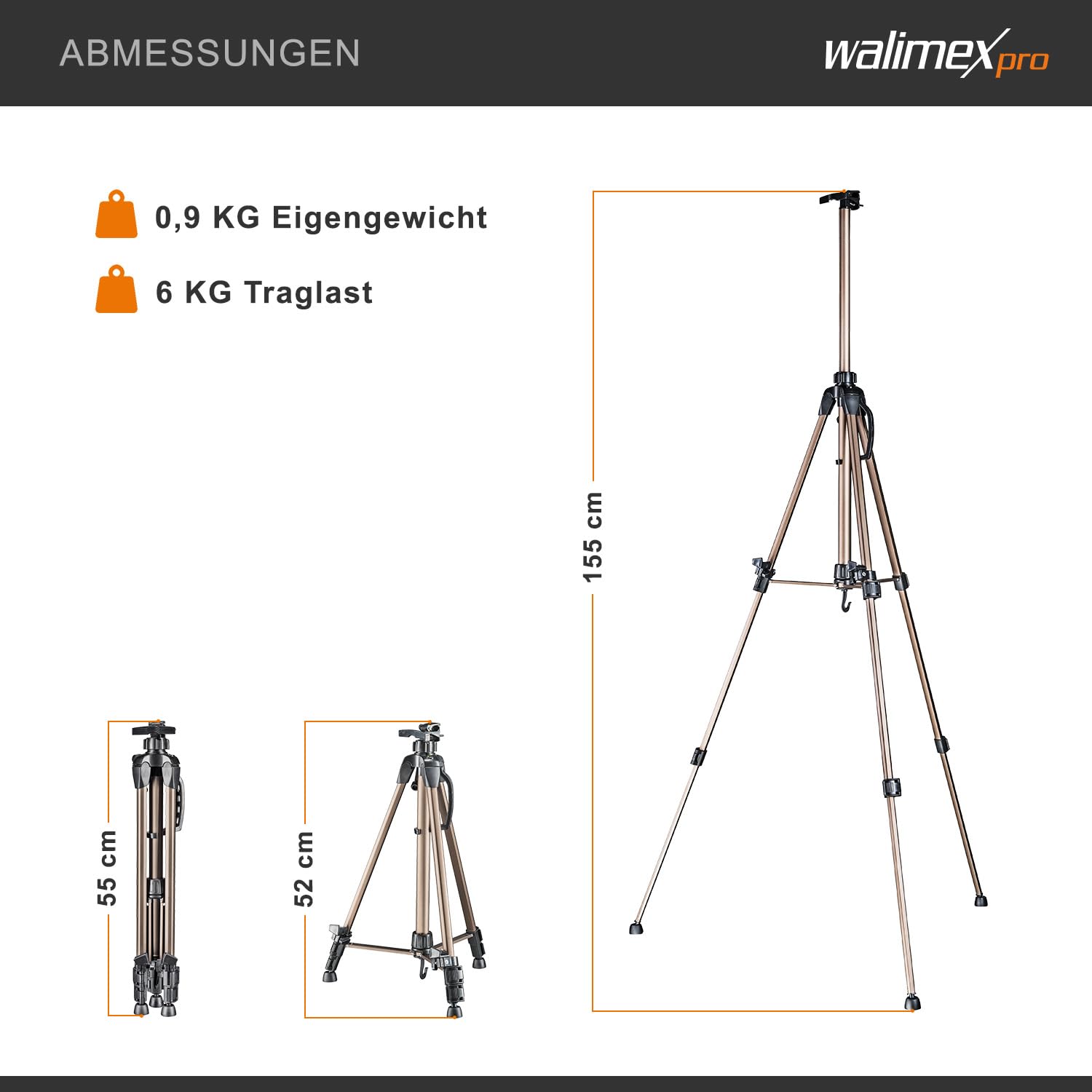 walimex Aluminum painting easel 150 cm (load capacity approx. 10 kg, incl. carrying bag) for canvases up to 74 cm high - Image 3