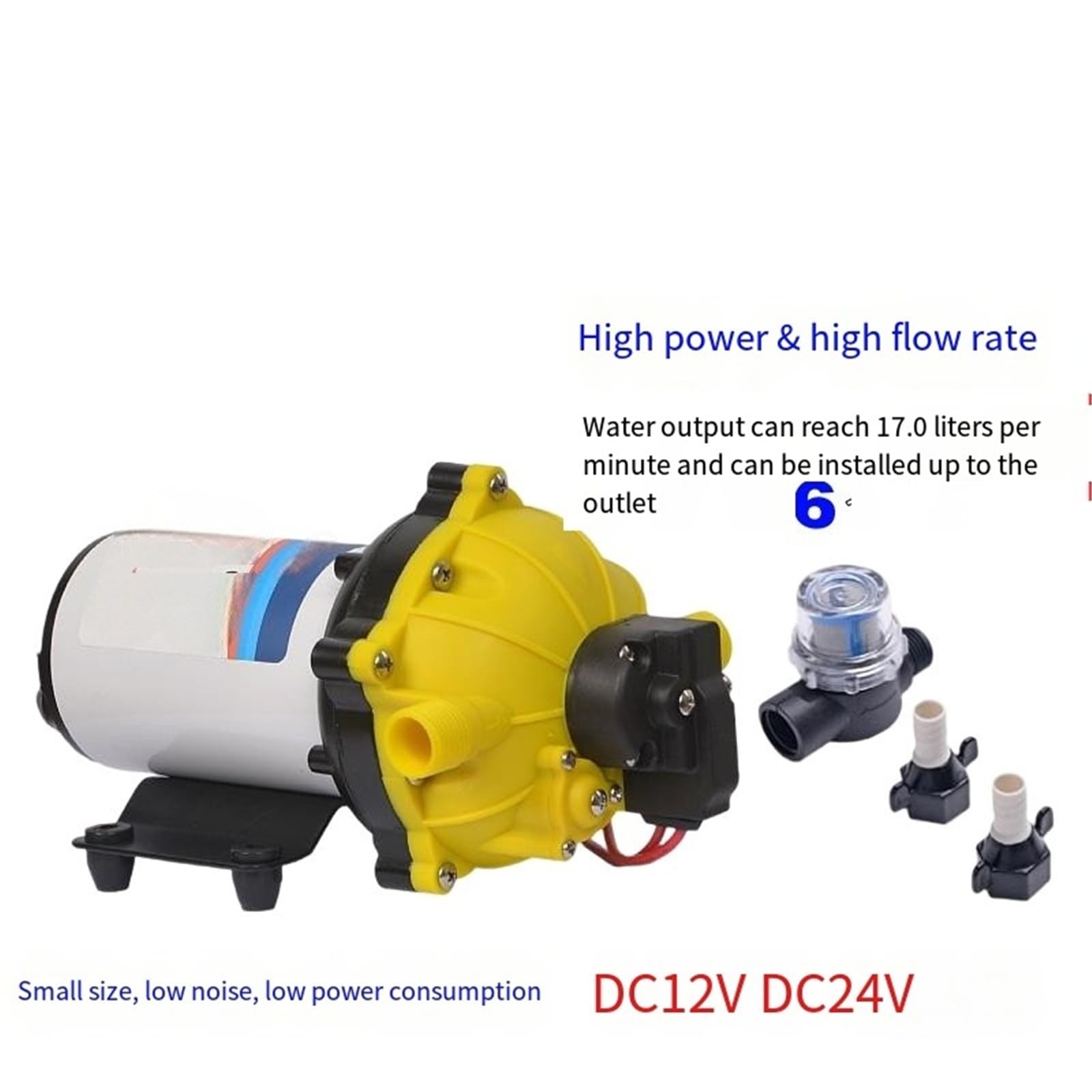 Pompa acqua autoadescante for camper, pompa DC 12V a membrana for lavaggio auto a spruzzo elettrico ad alta pressione 24V per i giardini degli yacht(24V)
