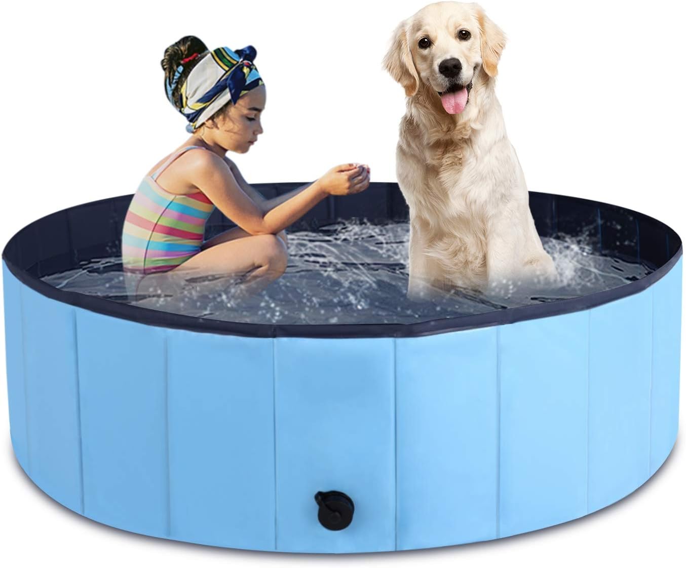 MorTime Foldable Dog Pool Portable Pet Bath Tub Large