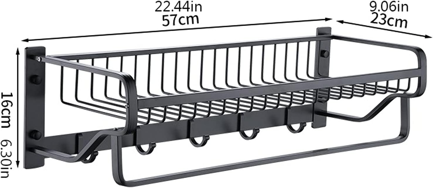 Bathroom Shelves Floating Shelves Aluminum Floating Shelves Wall Mounted Storage Shelves Foldable Bathroom Shelf Wall-Mounted Basket for Storage Easy to Install for Bathroom Storage