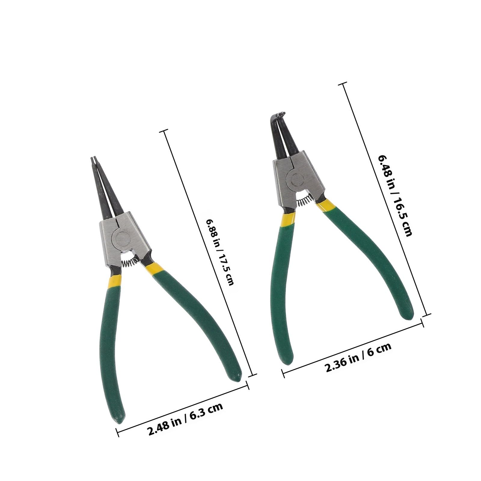 NOLITOY Juego de Alicates para Anillos de Retención 7 Pulgadas 4 Piezas Puntas Rectas y Curvas Internas y Externas Acero Resistente Resorte de Precisión Herramienta Profesional para