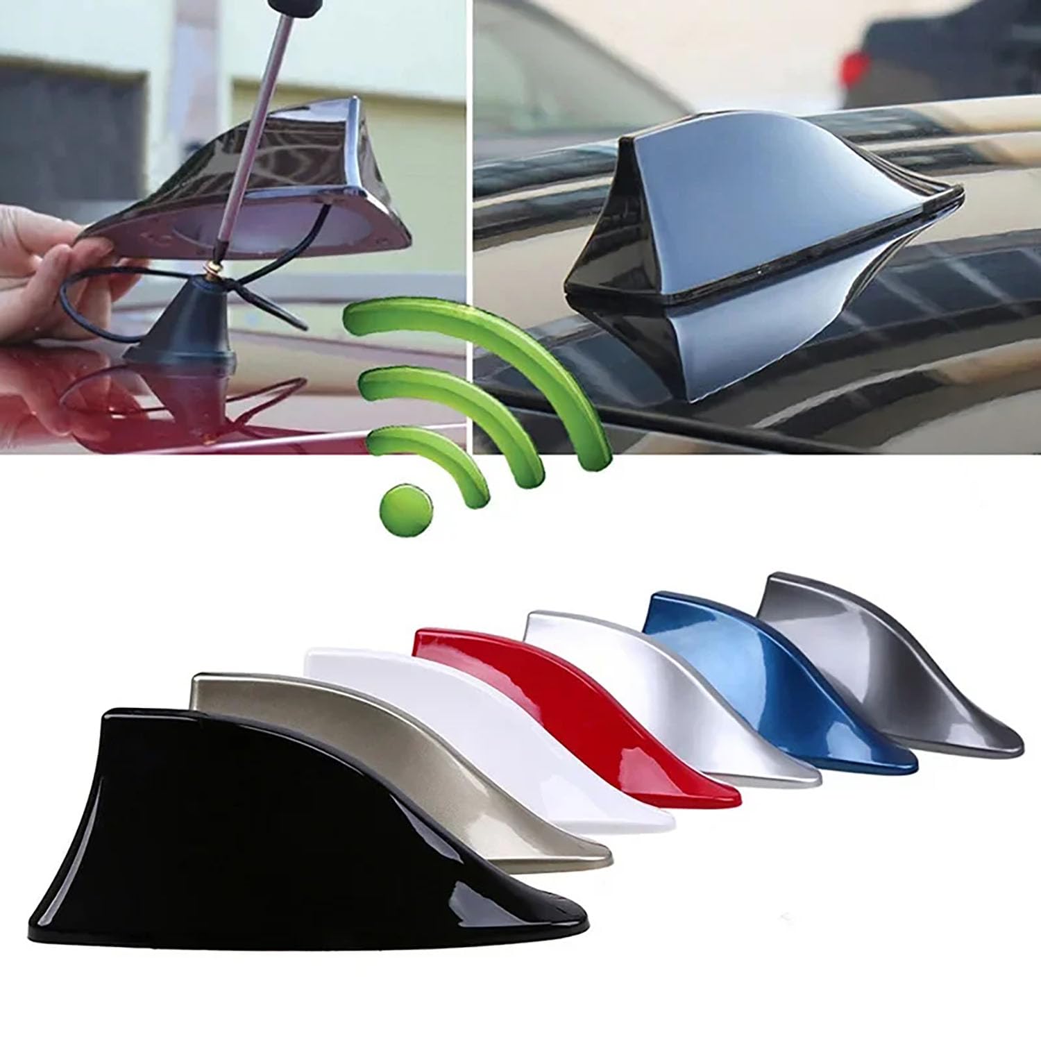 Auto Antenna Pinna Squalo per Fiat Grande Punto 2006-2021 2022 2023 2024 2025 Adattatore Antenna Segnale Radio Ricezione Accessori,Silverstyle