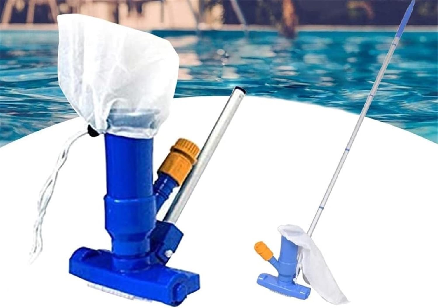 Pool Brushes Jet Swimming Pool Vacuum Cleaner Floating Objects Cleaning Set with Brush Bag Vac Suction Head Fountain Cleane