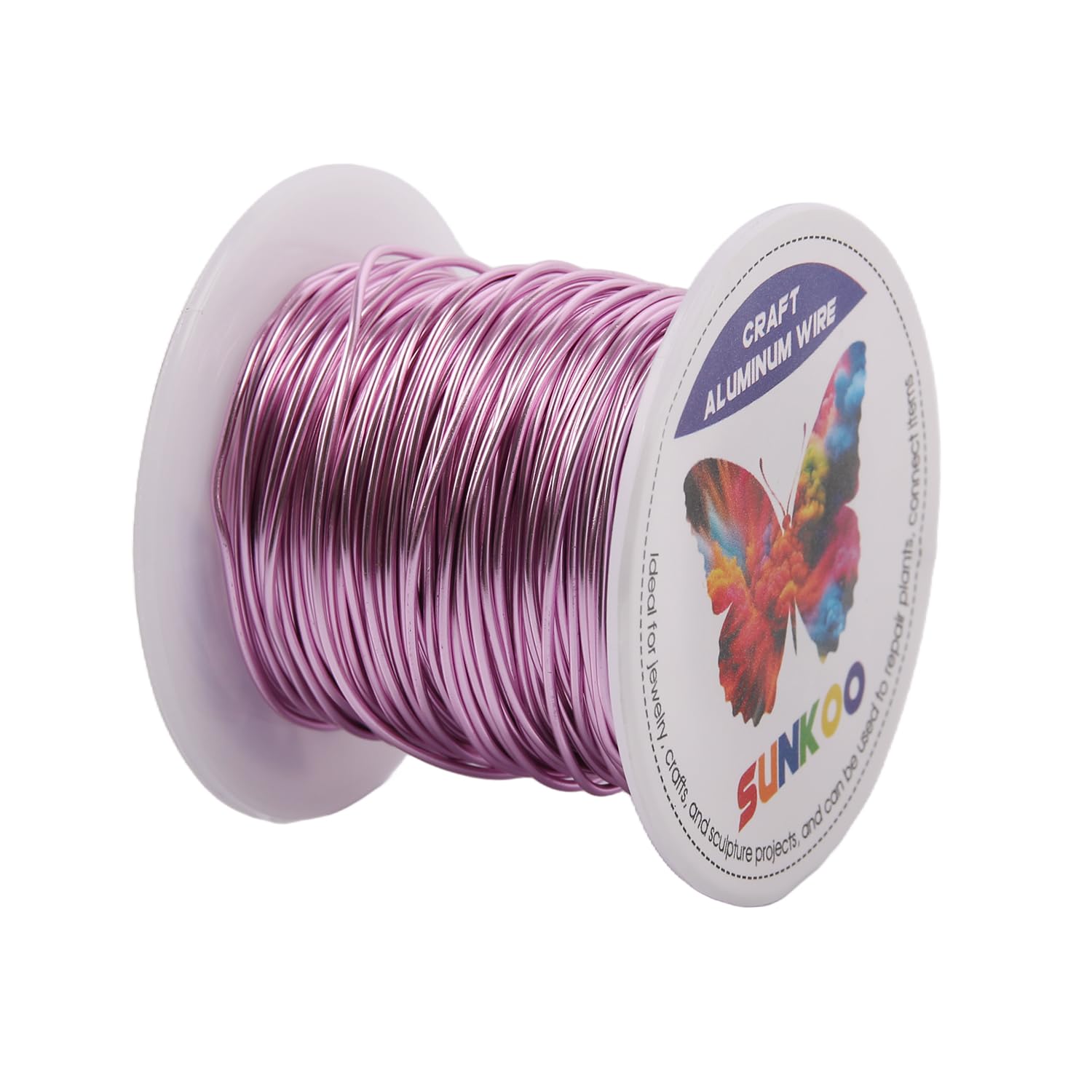 Sunkoo 18 Gauge 1mm Light Pink Aluminium Craft Wire,98.4Ft Bendable Wire for Jewellery Making, Sculpting, Floristry, Armature, Wrapping & Modelling Projects