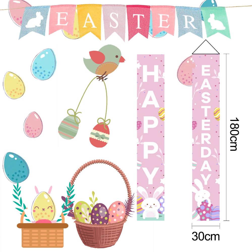 Paasdecoratie, deurafdekking, paashaas, deur, ophangbanner, decoratie