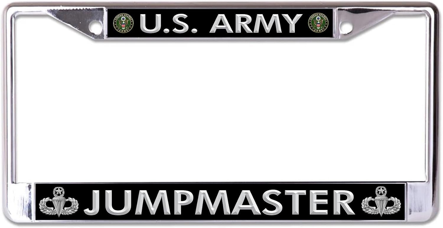 U.S. Army Jumpmaster Chrome License Plate Frame