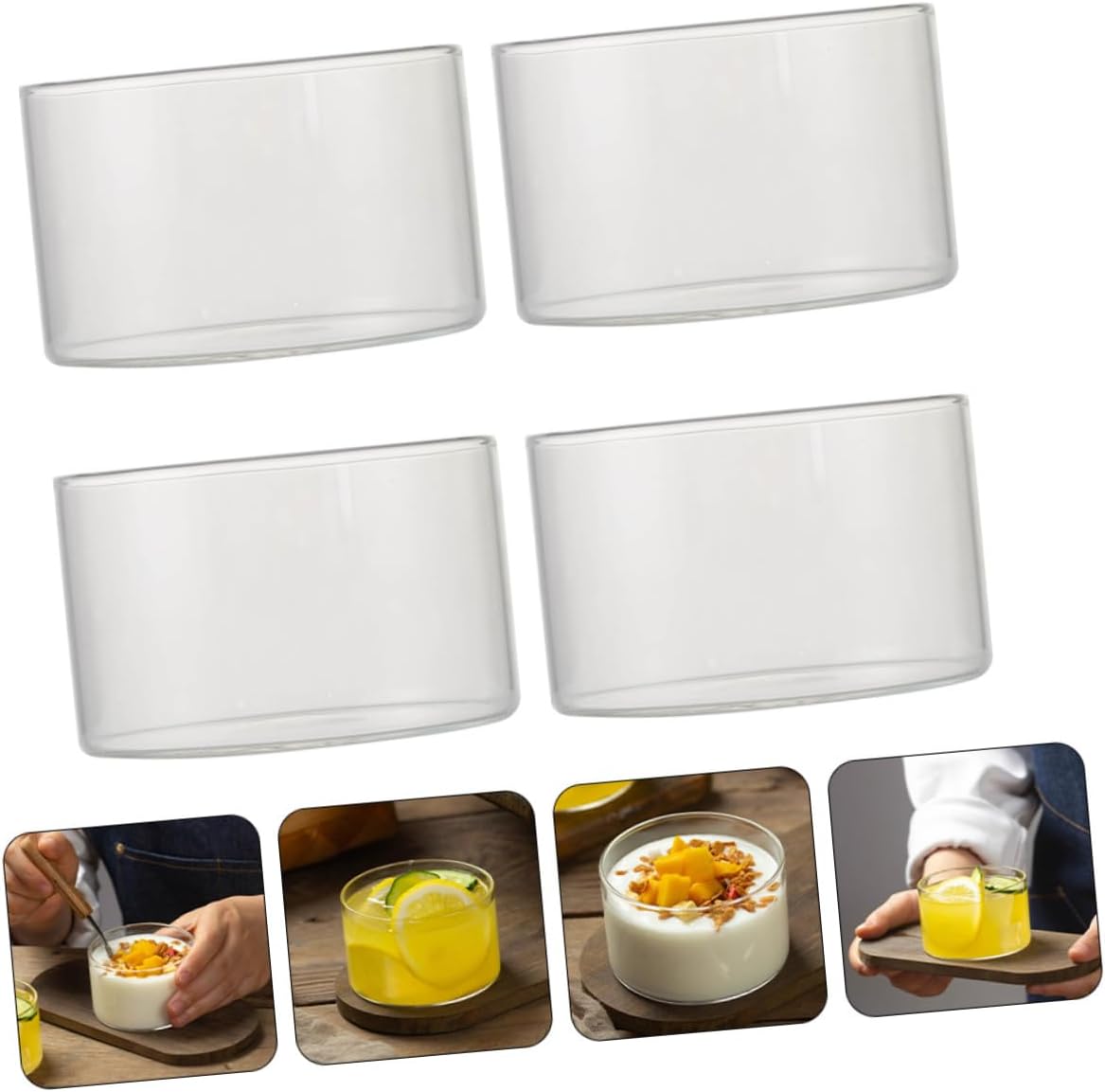 STOBAZA 8pcs High-temperature Resistant Dessert Bowls for Baking Steaming and Serving for Home Hotel and Store Use Capacity