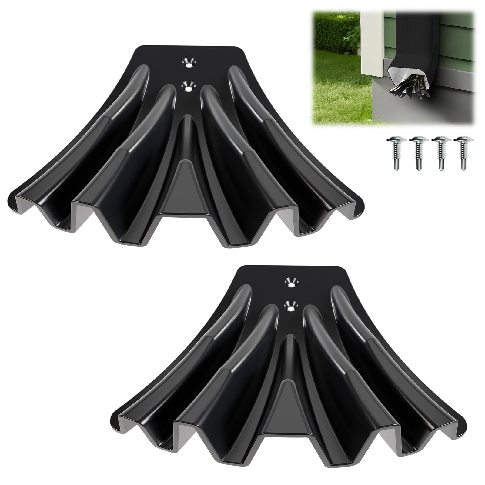 Steipirr 2PCS Gutter Downspout Diverter, Gutter Downspout Extensions for Rainwater Dispersal, Rain Gutter Disperser Fit for 3"x 4" and 3" x 2"