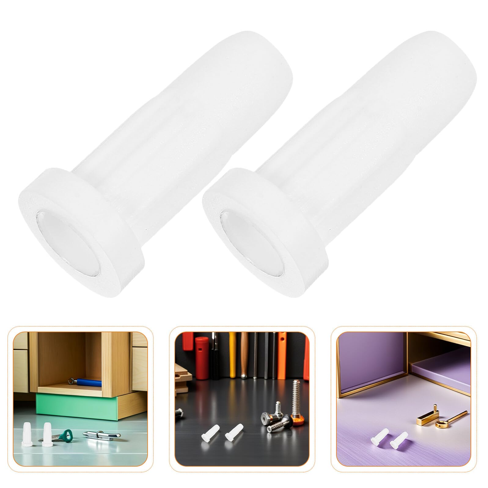 Douilles de Remplacement Blanches pour roulettes de Berceau 50 Pcs Inserts en Plastique 33X16 MM pour Tiges Rondes Accessoires Sécurisés pour Meubles Bébé Compatibles Lits et