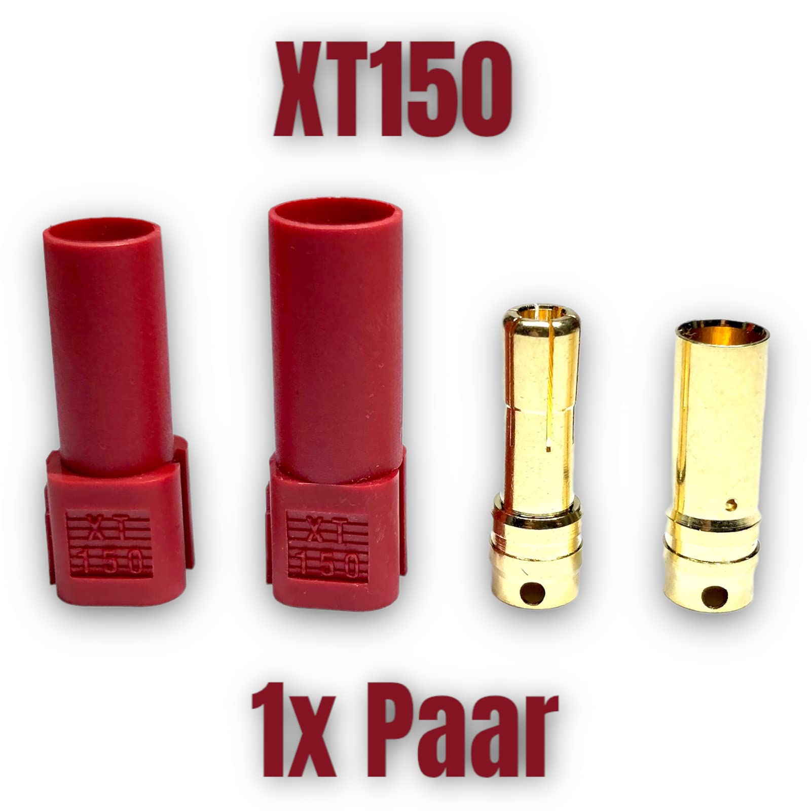 2 SET (12 pièces) Connecteurs XT150 Premium 7mm à haute intensité, connecteurs dorés, anti-polarité, connecteur mâle femelle, rouge, noir, bleu, 150A, batterie Lipo, RC, soudure, modélisme
