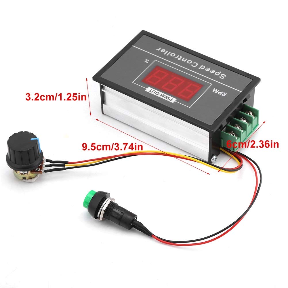 DEWIN Sterownik silnika prądu stałego, 10 szt. DC 6-60 V 12 V 24 V 36 V 48 V 30 A PWM DC regulator prędkości silnika przełącznik rozruchu