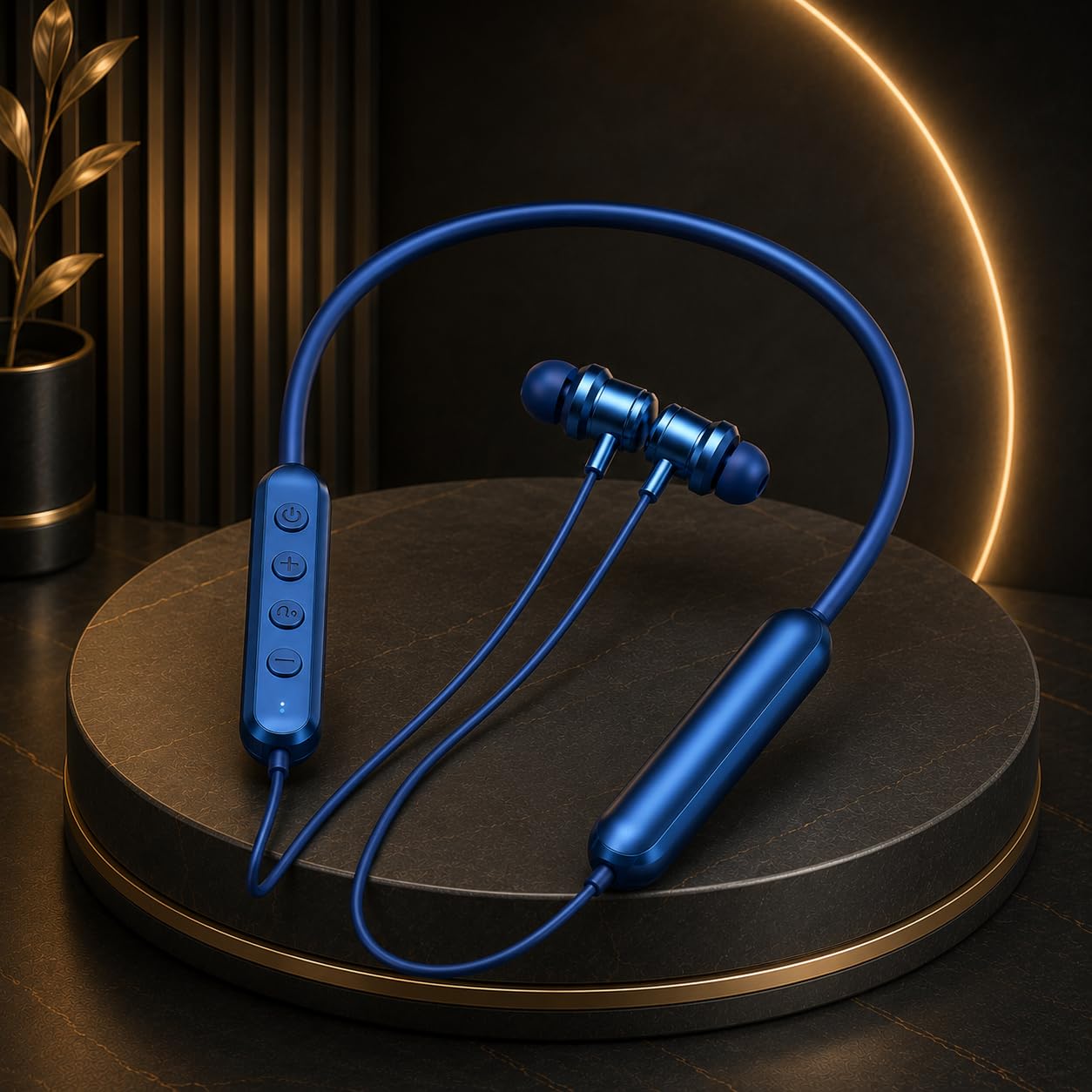 Bluetooth Neckband Earphones with 105H Playtime, Wireless Bluetooth Headphones with ENC Noise Reduction, Magnetic Earbuds, Built-in Equalizer Mode, HD Calling Mic, Neckband Earphones - Blue-image-22